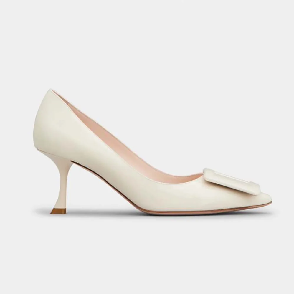 Roger Vivier Viv' In The City Pumps in Patent Leather for Women in White