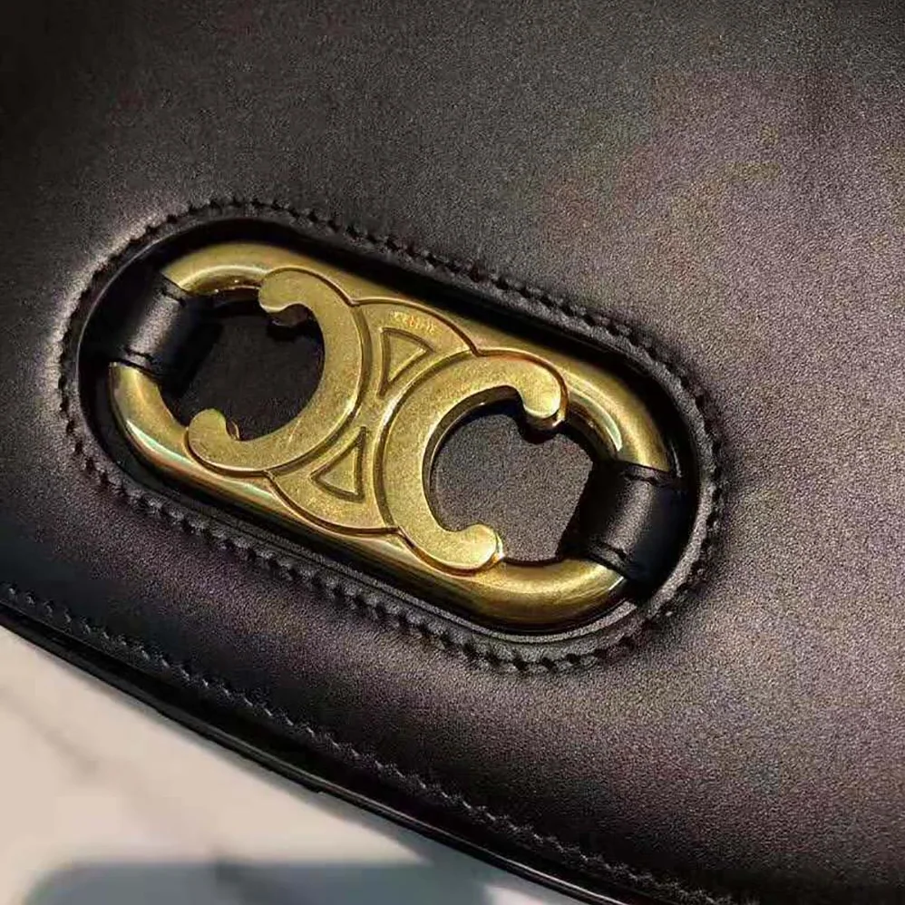 Celine Medium Maillon Triomphe Bag in Natural Calfskin for Women in Black Celine Medium Maillon Triomphe Bag in Natural Calfskin for Women in Black