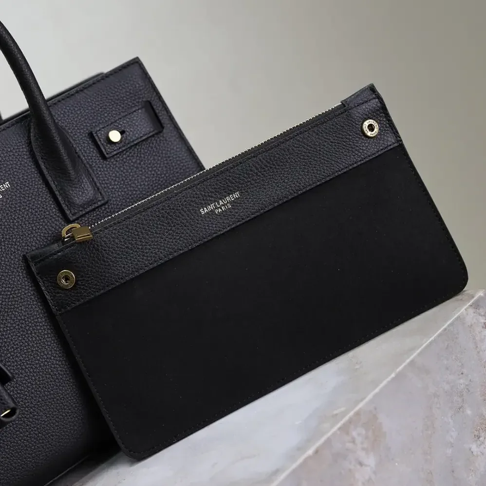 Saint Laurent YSL Baby Sac De Jour In Supple Grained Leather for Women in Black Saint Laurent YSL Baby Sac De Jour In Supple Grained Leather for Women in Black