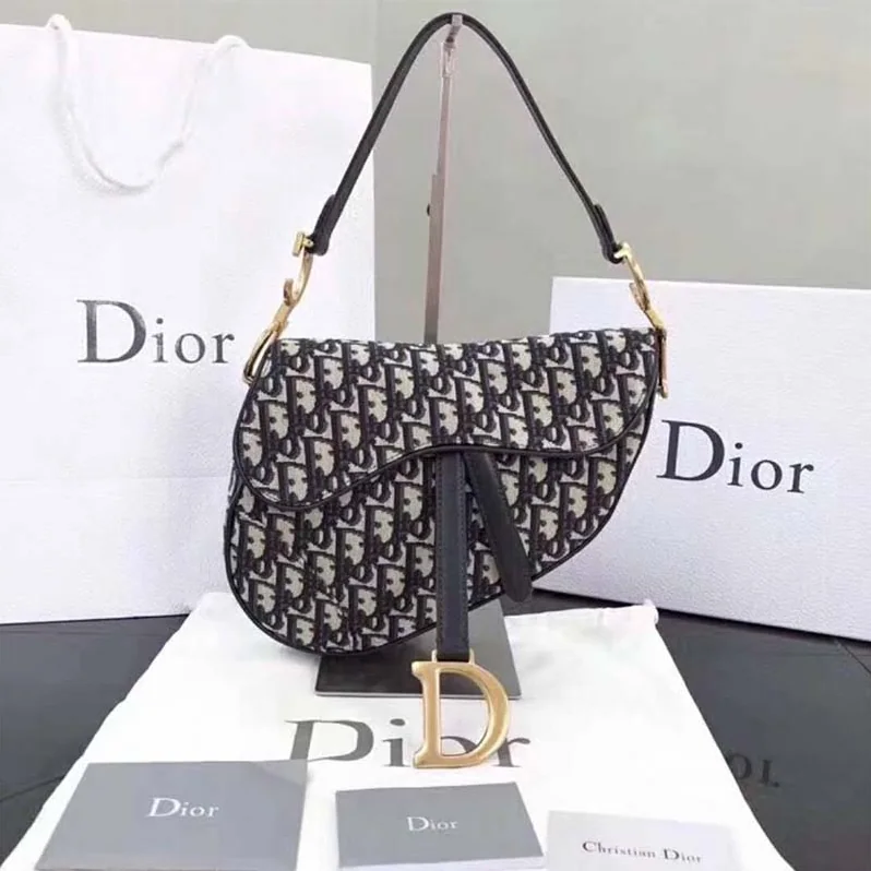 Dior Saddle Bag in Blue Canvas for Women Dior Saddle Bag in Blue Canvas for Women