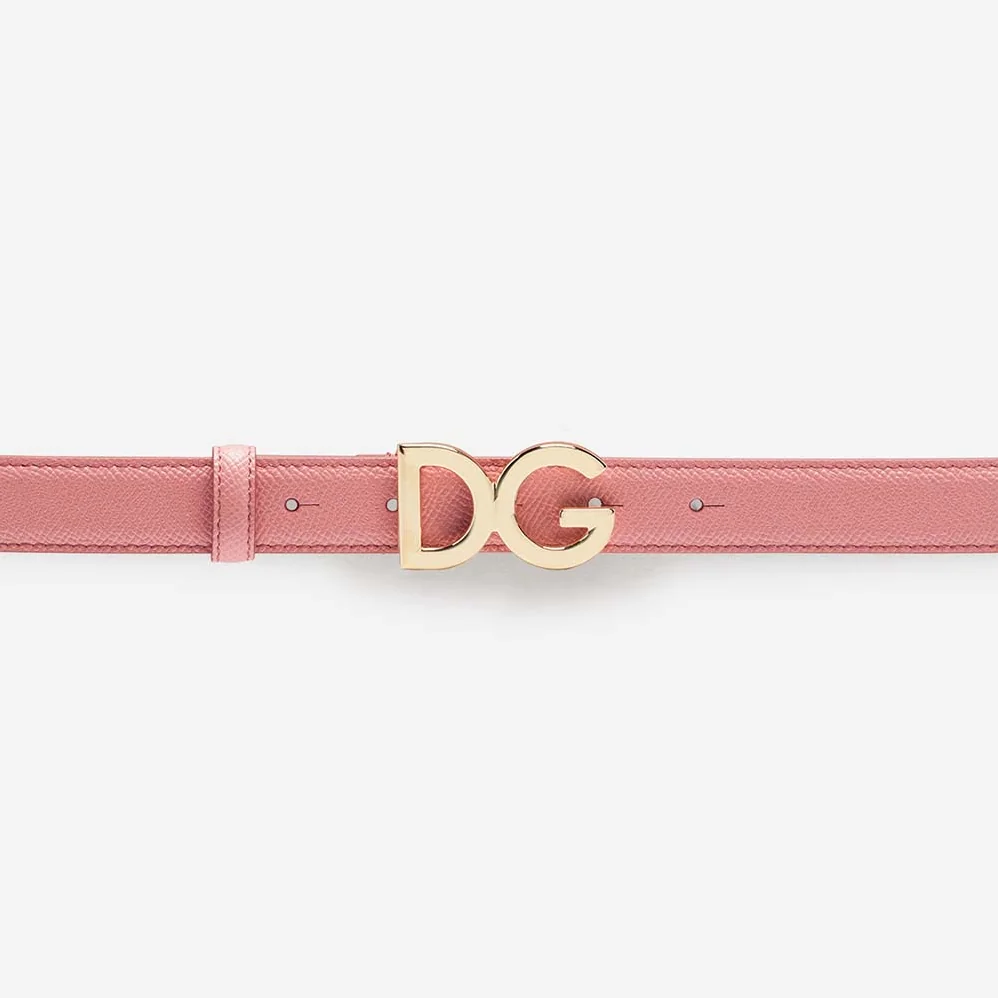 Dolce Gabbana D&G Dauphine Calfskin Belt for Women in Pink Dolce Gabbana D&G Dauphine Calfskin Belt for Women in Pink
