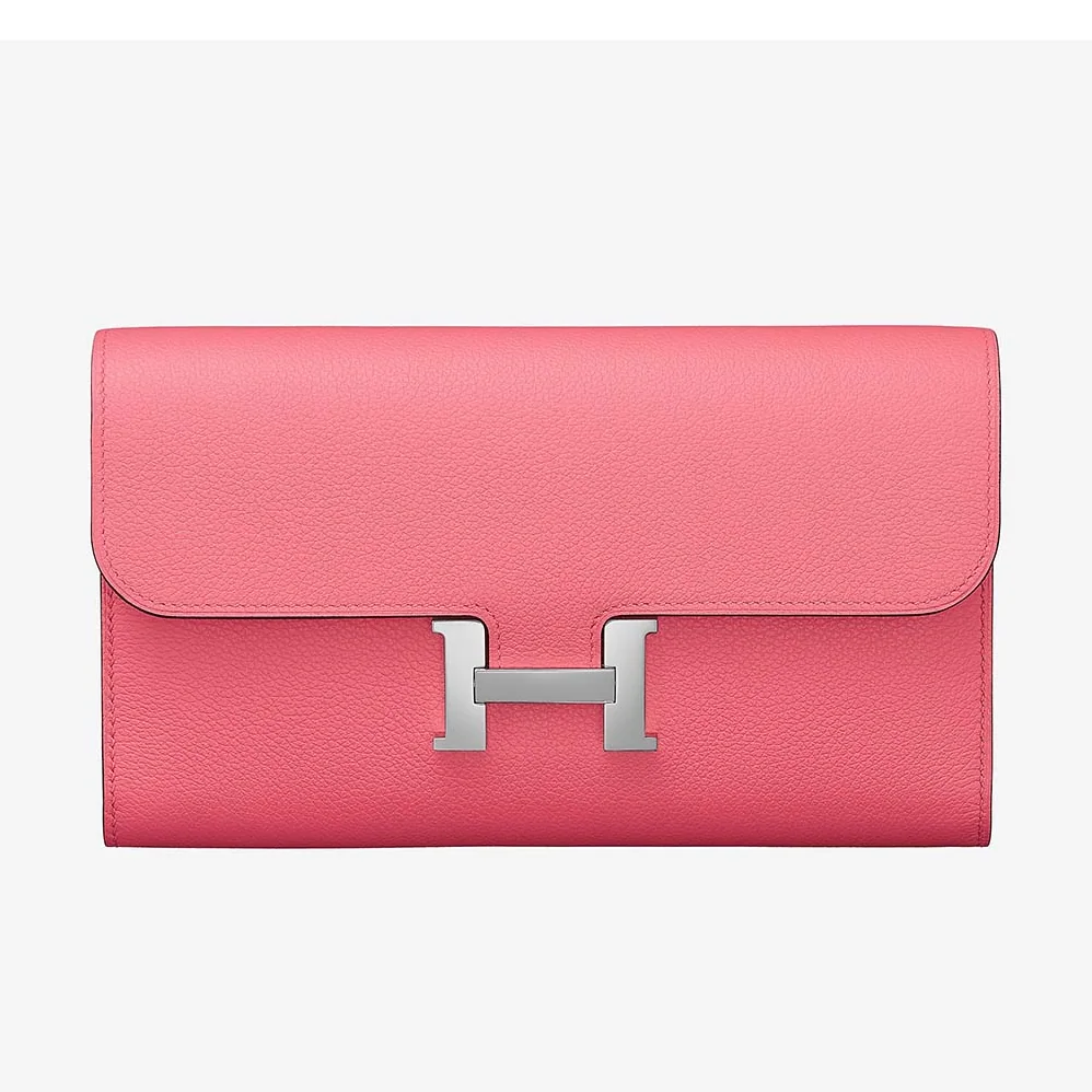 Hermes Constance Long Wallet in Calfskin Leather for Women in Pink Hermes Constance Long Wallet in Calfskin Leather for Women in Pink