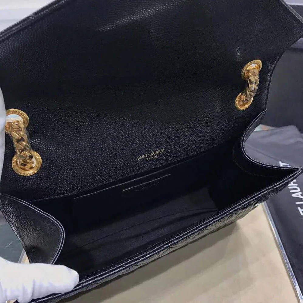 Saint Laurent YSL Envelope Medium Bag Grain De Poudre Embossed for Women