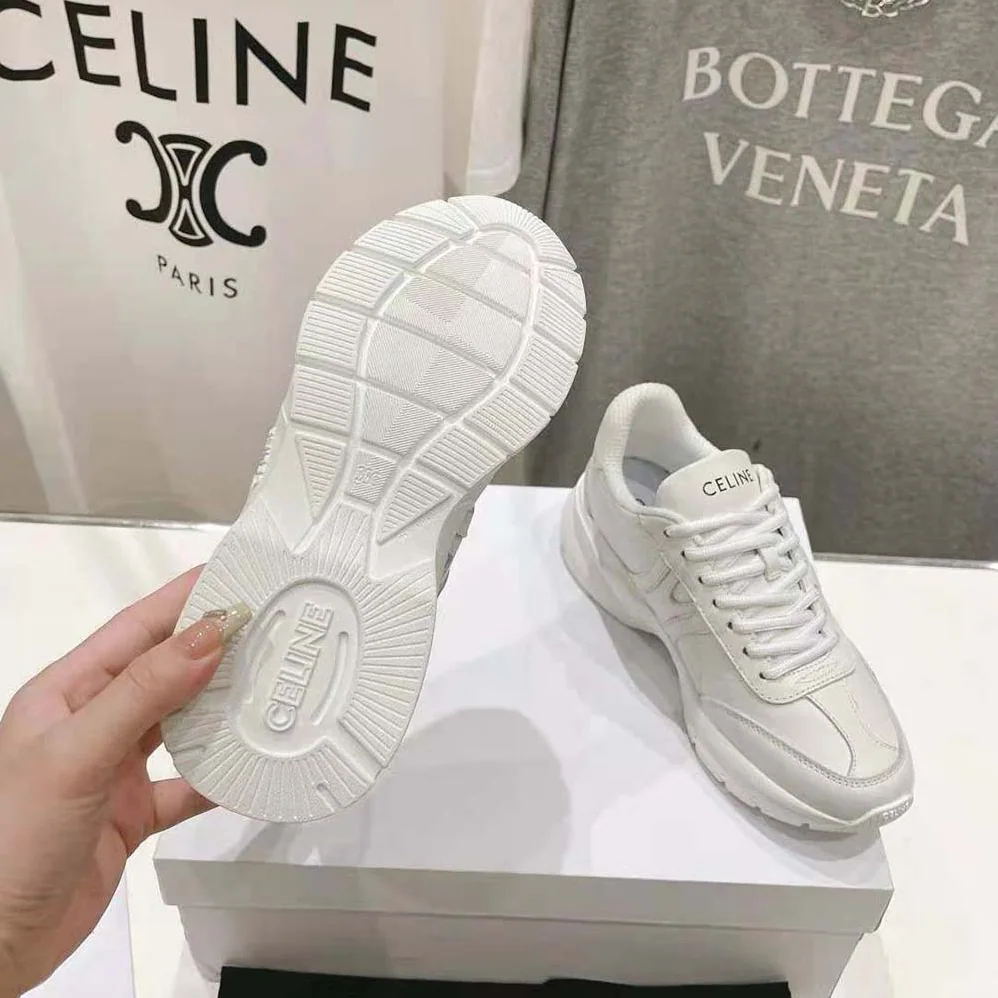 Celine Runner Cr-02 Low Lace-up Sneaker in Calfskin for Unisex in White Celine Runner Cr-02 Low Lace-up Sneaker in Calfskin for Unisex in White