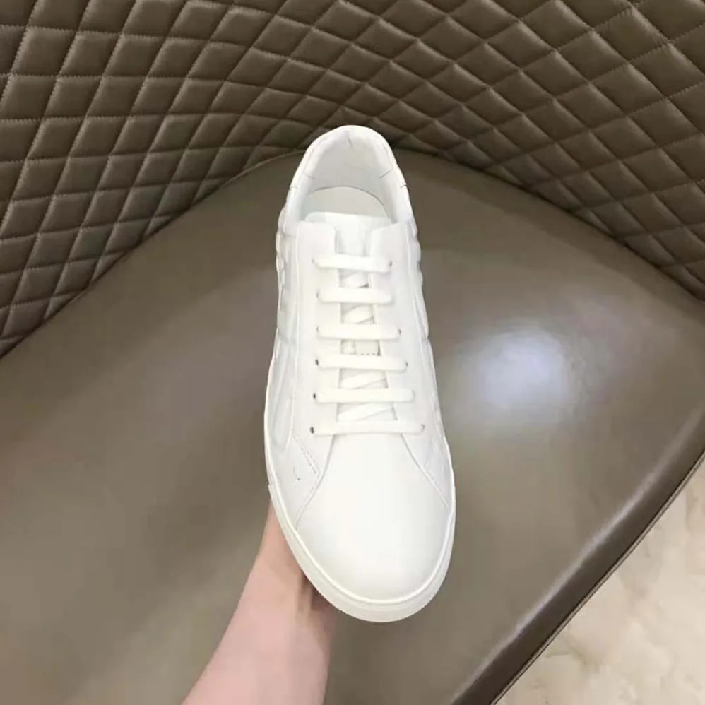Fendi White Nappa Leather Low-Tops with 3D Macro FF Motif for Men Fendi White Nappa Leather Low-Tops with 3D Macro FF Motif for Men