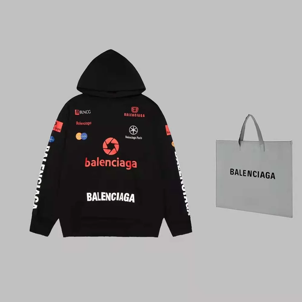 Balenciaga Top League Hoodie Oversized in Black for Men