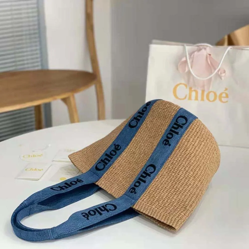 Chloe Large Woody Basket for Women in Navy Chloe Large Woody Basket for Women in Navy