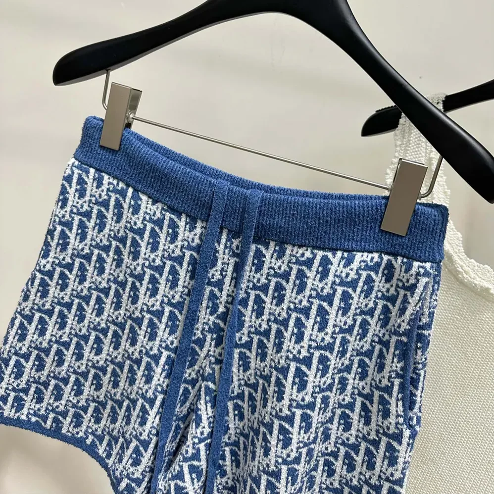 Dior Dioriviera Shorts Blue Spongy Dior Oblique Cotton for Women in Blend Jacquard Dior Dioriviera Shorts Blue Spongy Dior Oblique Cotton for Women in Blend Jacquard