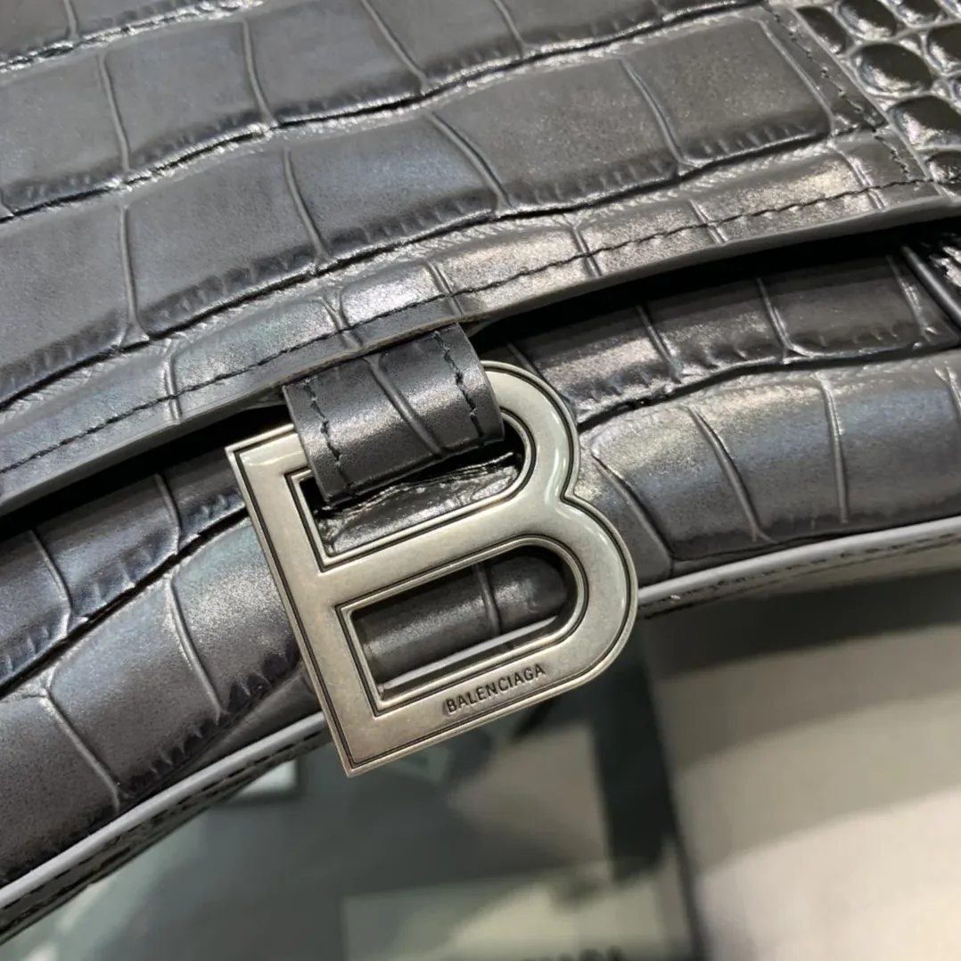 Balenciaga Hourglass Small Handbag In Dark Grey