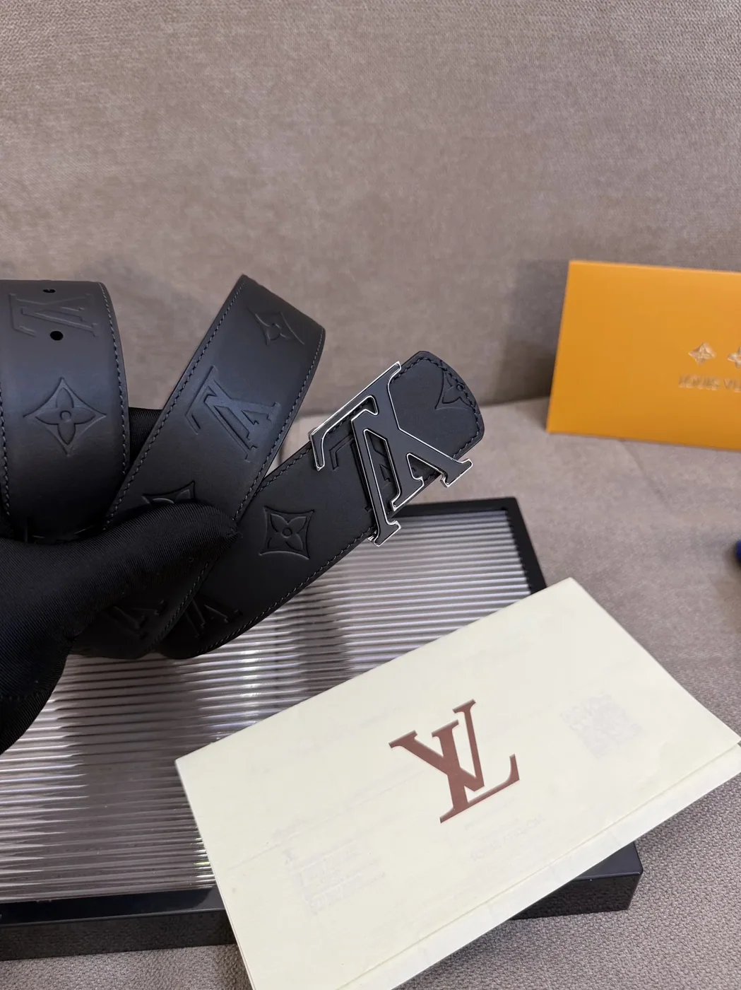 Louis Vuitton LV Initiales Monogram Eclipse Belt Black With Black Buckle Louis Vuitton LV Initiales Monogram Eclipse Belt Black With Black Buckle