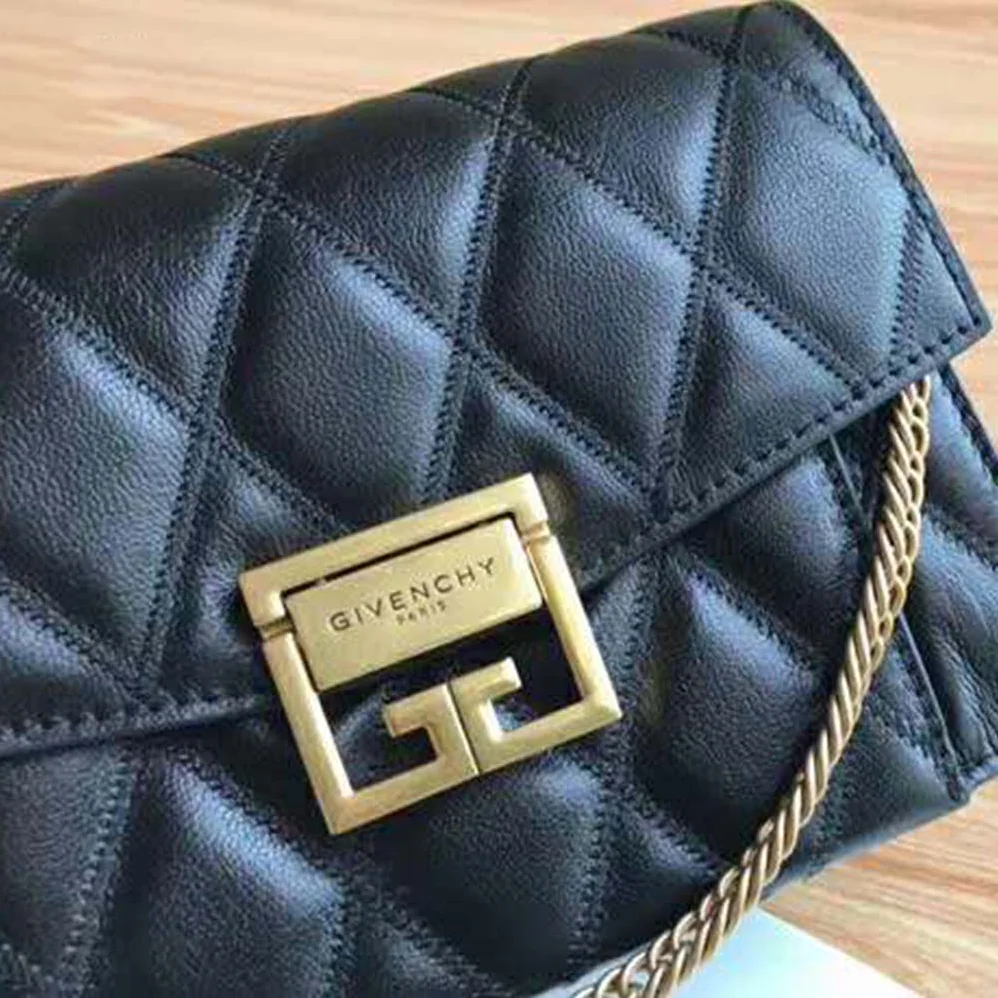 Givenchy Small GV3 Bag in Diamond Quilted Leather for Women in Black
