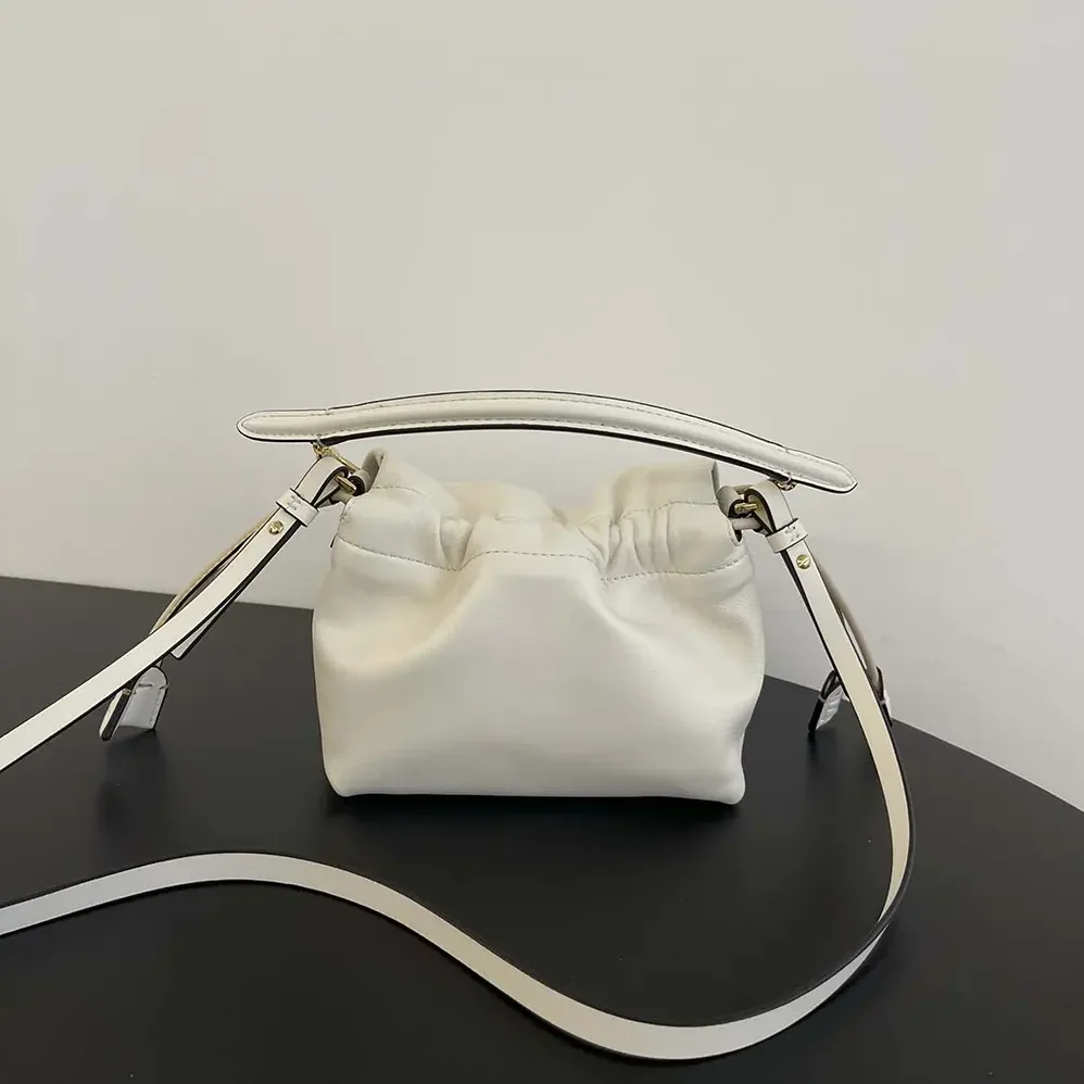 Fendi Mamma Baguette Small White Nappa Leather Mini Bag for Women