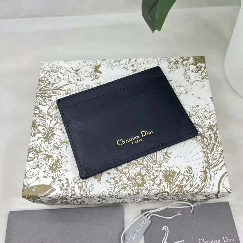 Dior 30 Montaigne Card Holder Blue Dior Oblique Jacquard for Women