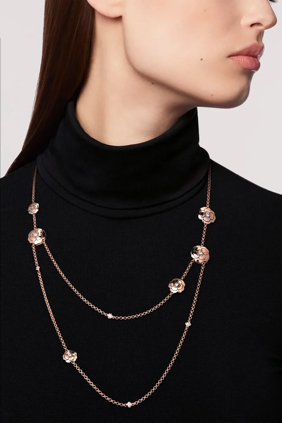 Chanel Les Infinis De Camélia Necklace Rose Gold Chanel Les Infinis De Camélia Necklace Rose Gold