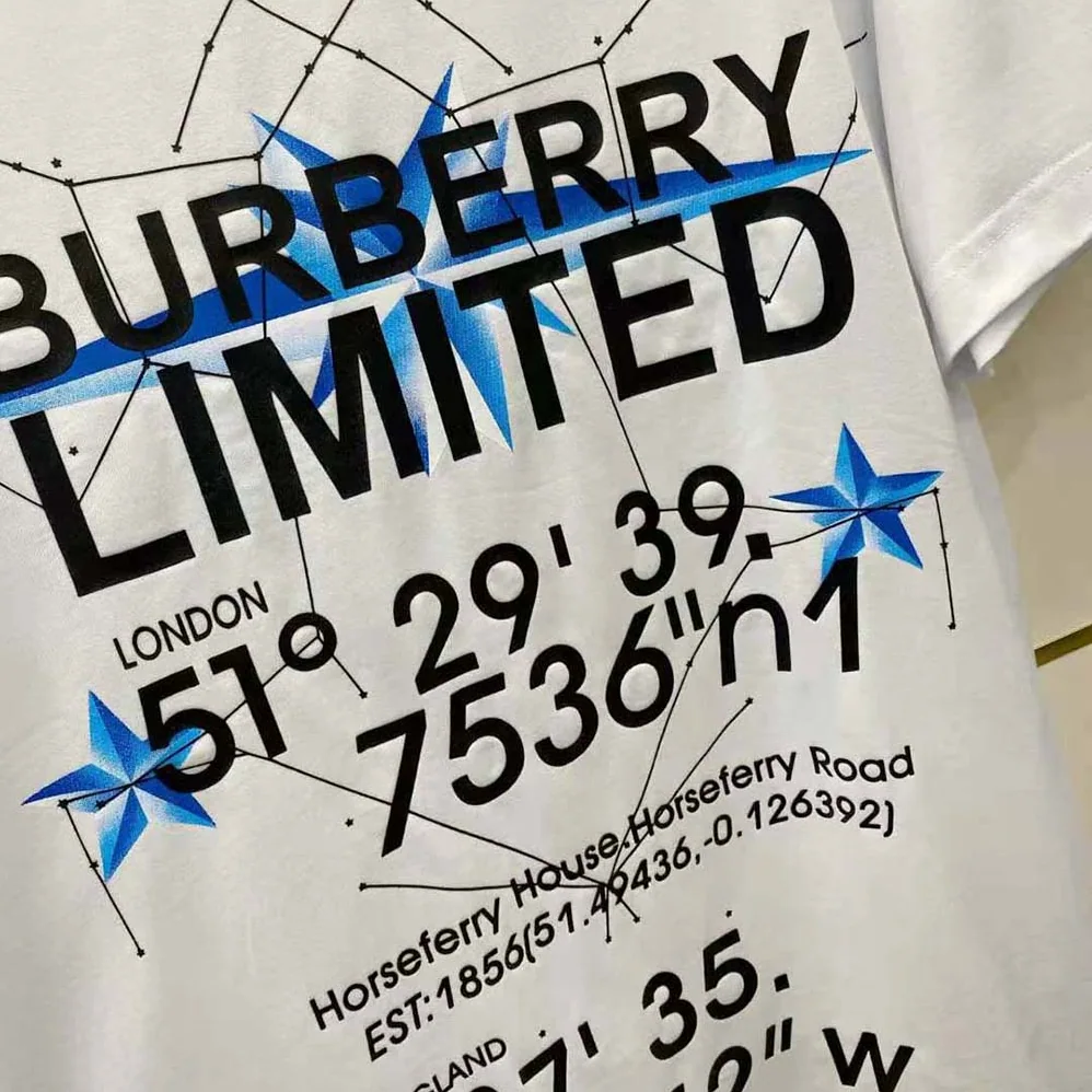 Burberry Constellations Print Oversized T-shirt for Women in White