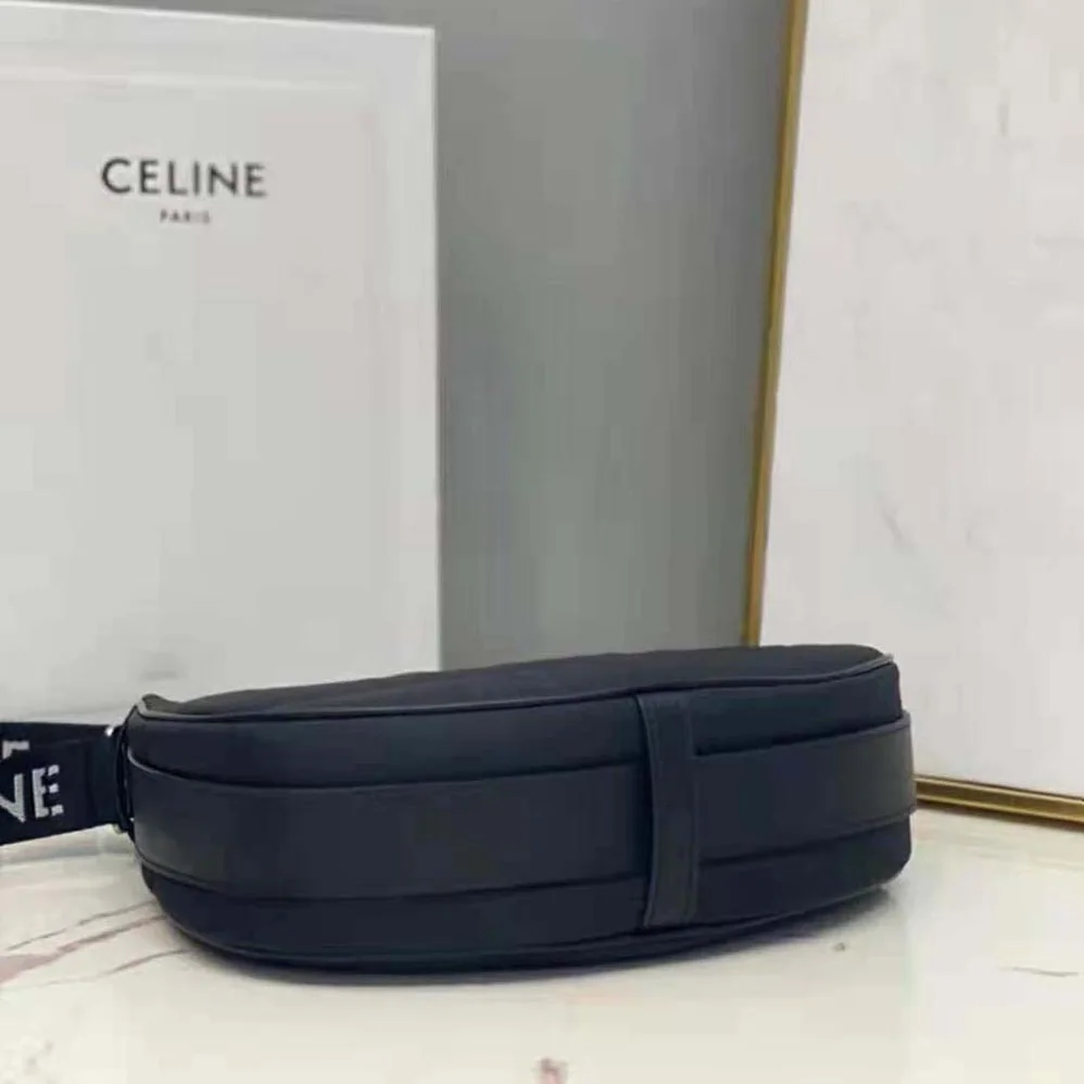 Celine Medium Ava Bag with Celine Strap in Quilted Nylon for Women in Black Celine Medium Ava Bag with Celine Strap in Quilted Nylon for Women in Black
