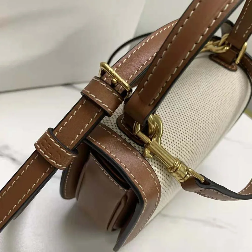 Celine Mini Besace Triomphe in Shiny Calfskin for Women in Beige Celine Mini Besace Triomphe in Shiny Calfskin for Women in Beige