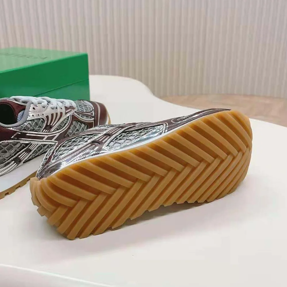 Bottega Veneta Technical Fabric Lace-up Orbit Sneaker for Unisex in Maroon