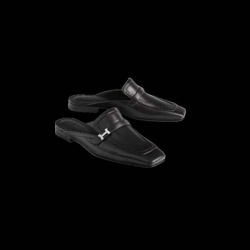 Hermes Groupie Mules Black