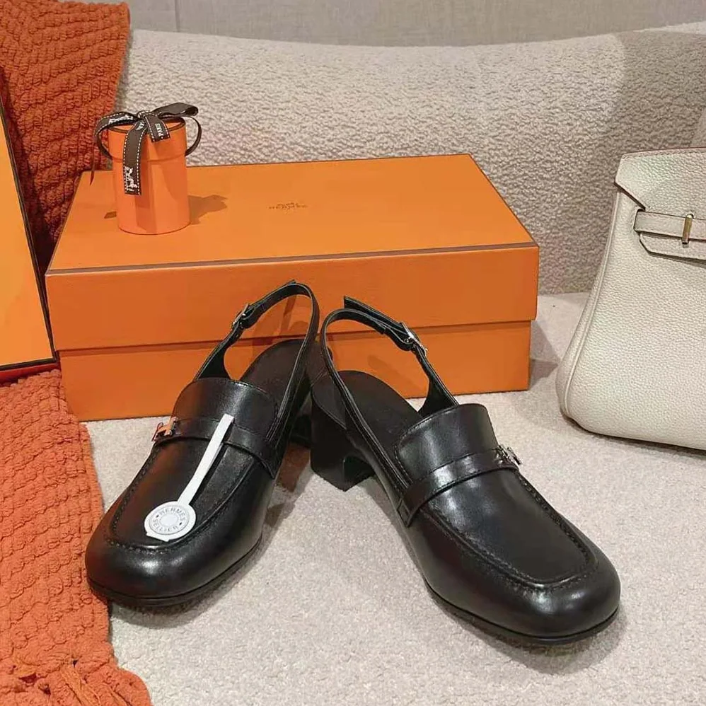 Hermes Infinie 50 Pump in Goatskin-Black H241046Z for Women
