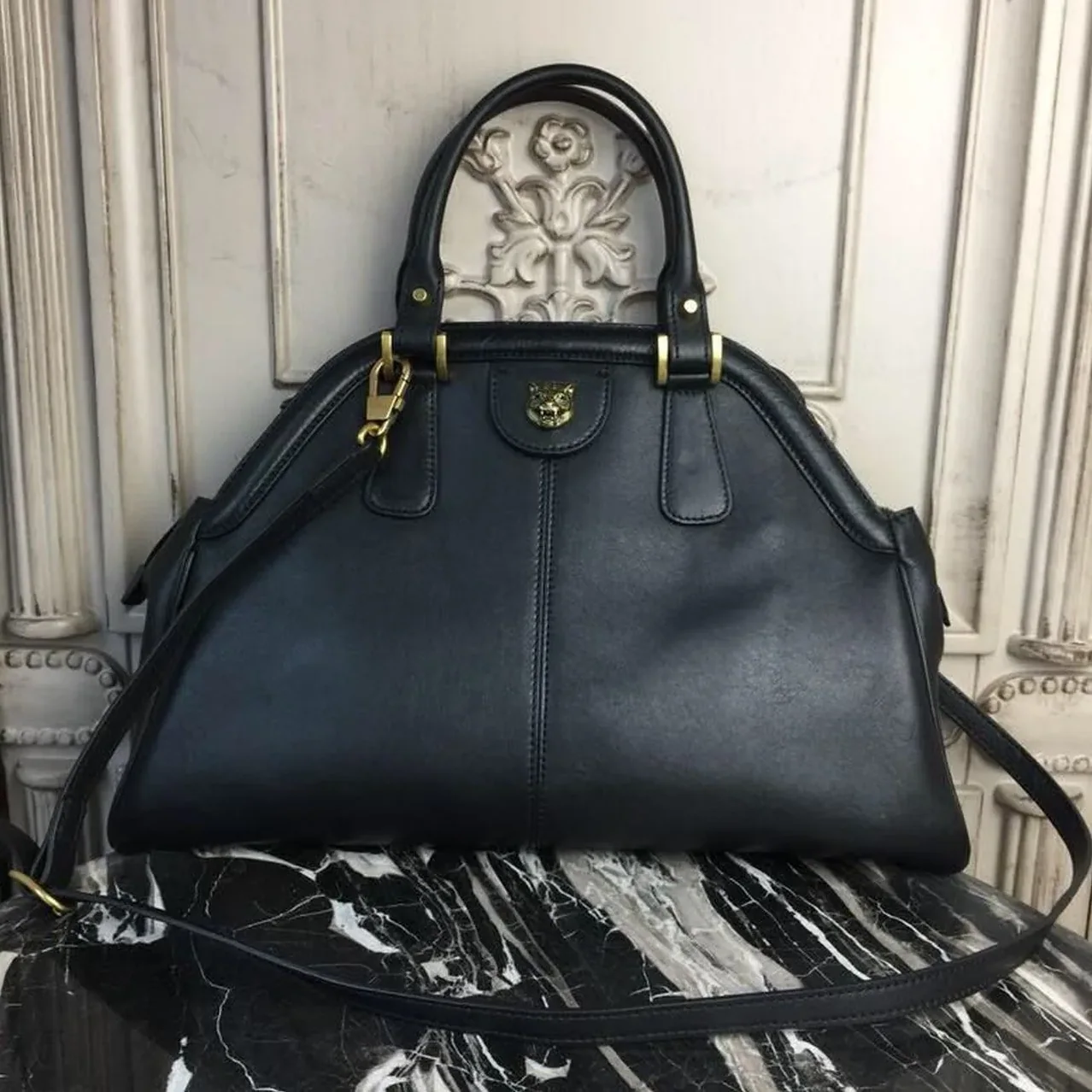 Gucci RE Medium Top Handle Bag Black /