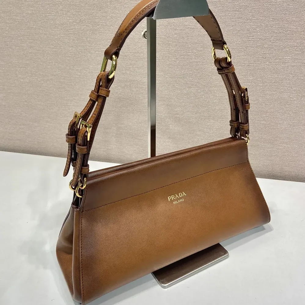 Prada Enchaîné Medium Leather Bag for Women in Brown