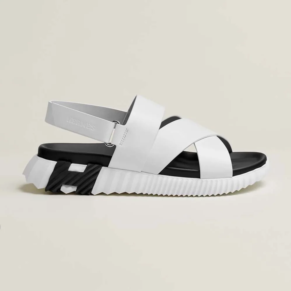 Hermes Electric Sandal in Calfskin for Women in White Hermes Electric Sandal in Calfskin for Women in White
