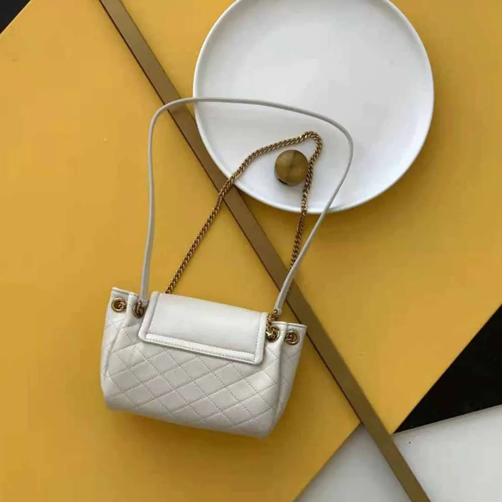 Saint Laurent YSL Mini Nolita in Lambskin for Women in White Saint Laurent YSL Mini Nolita in Lambskin for Women in White