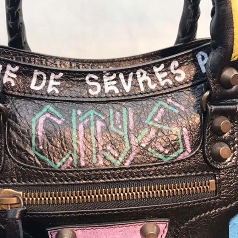 Balenciaga Classic City S Graffiti Small Should Bag in Lambskin for Women Balenciaga Classic City S Graffiti Small Should Bag in Lambskin for Women