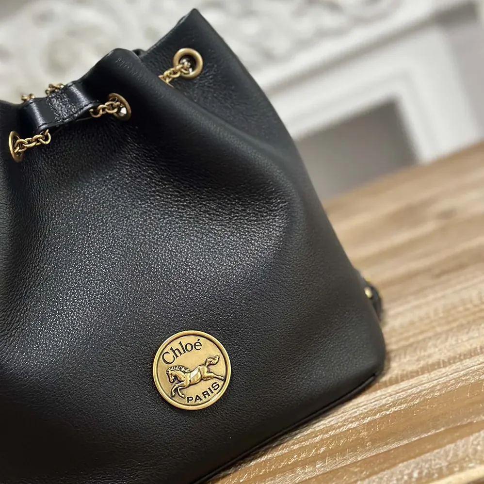 Chloe Small Bracelet Backpack in Grained Leather for Women in Black Chloe Small Bracelet Backpack in Grained Leather for Women in Black