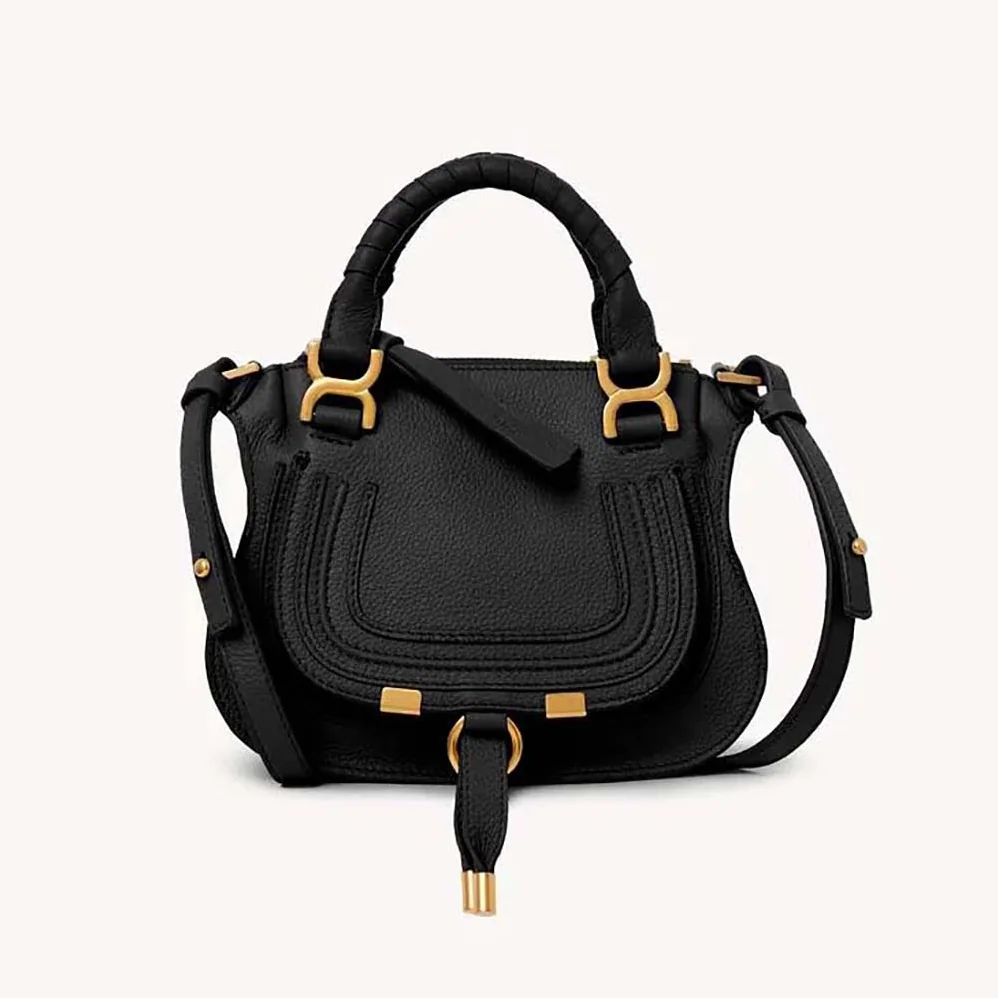 Chloe Marcie Mini Double Carry Bag for Women in Black