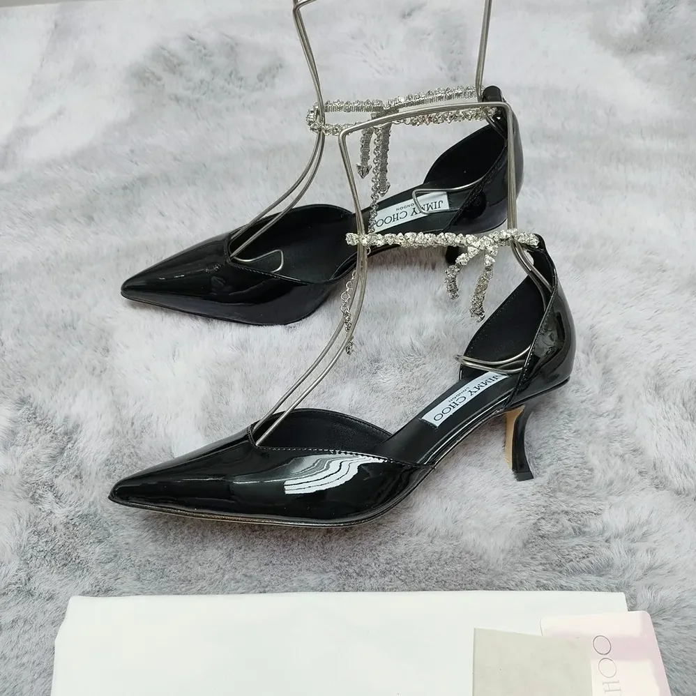 Jimmy Choo Stevie 50 Black Patent Leather Pumps for Women Jimmy Choo Stevie 50 Black Patent Leather Pumps for Women