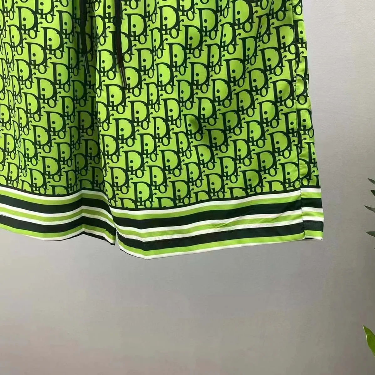 Dior Chez Moi Short Green Dior Oblique Silk Twill for Men
