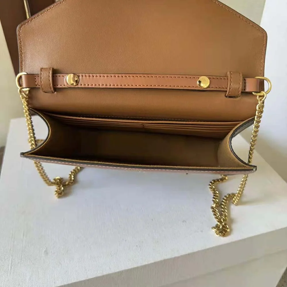 Celine Wallet on Chain Margo in Triomphe Canvas and Calfskin for Women Celine Wallet on Chain Margo in Triomphe Canvas and Calfskin for Women