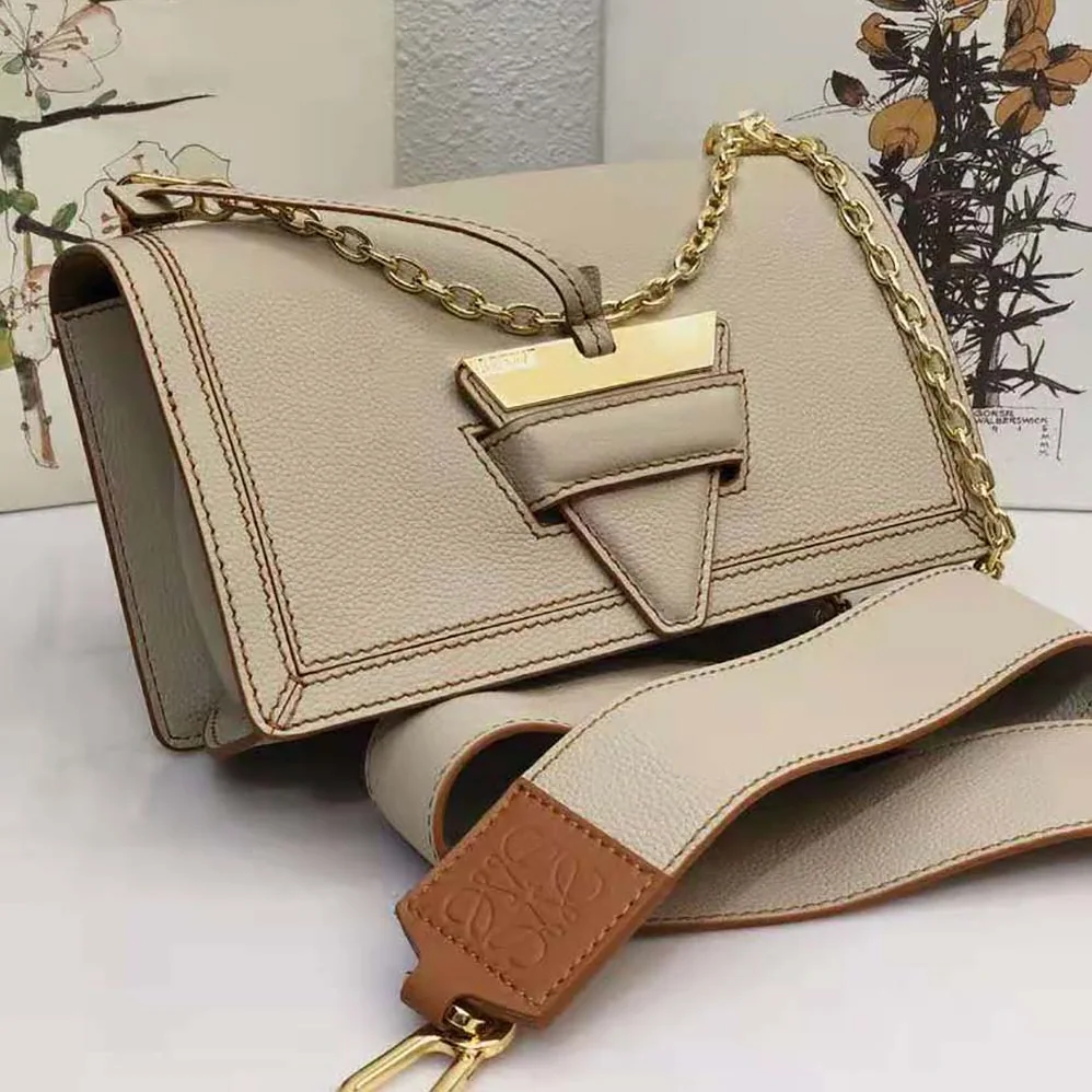 Loewe Mini Barcelona Bag in Soft Grained Calfskin for Women in White
