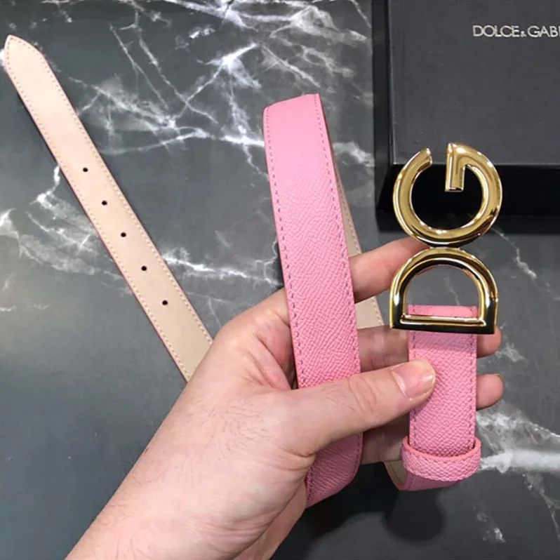 Dolce Gabbana D&G Dauphine Calfskin Belt for Women in Pink Dolce Gabbana D&G Dauphine Calfskin Belt for Women in Pink