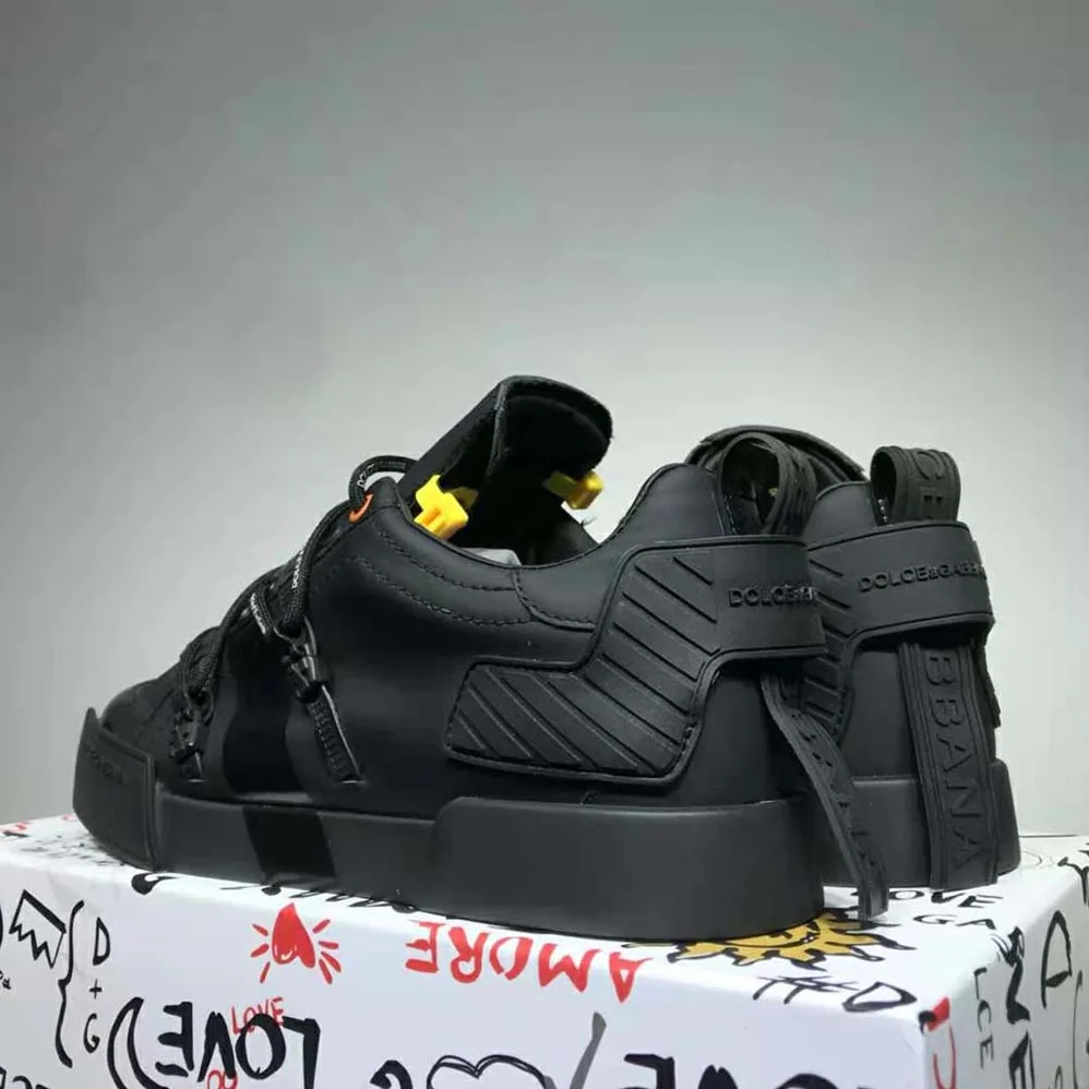 Dolce Gabbana D&G Portofino Sneakers in Calfskin and Patent Leather for Women