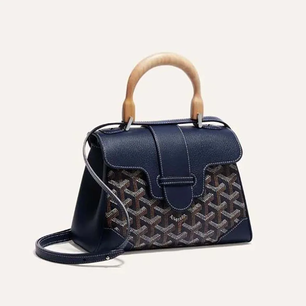 Goyard Sac Saïgon Souple Mini in Toile Goyardine & Chevroches Calfskin for Women in Navy Goyard Sac Saïgon Souple Mini in Toile Goyardine & Chevroches Calfskin for Women in Navy