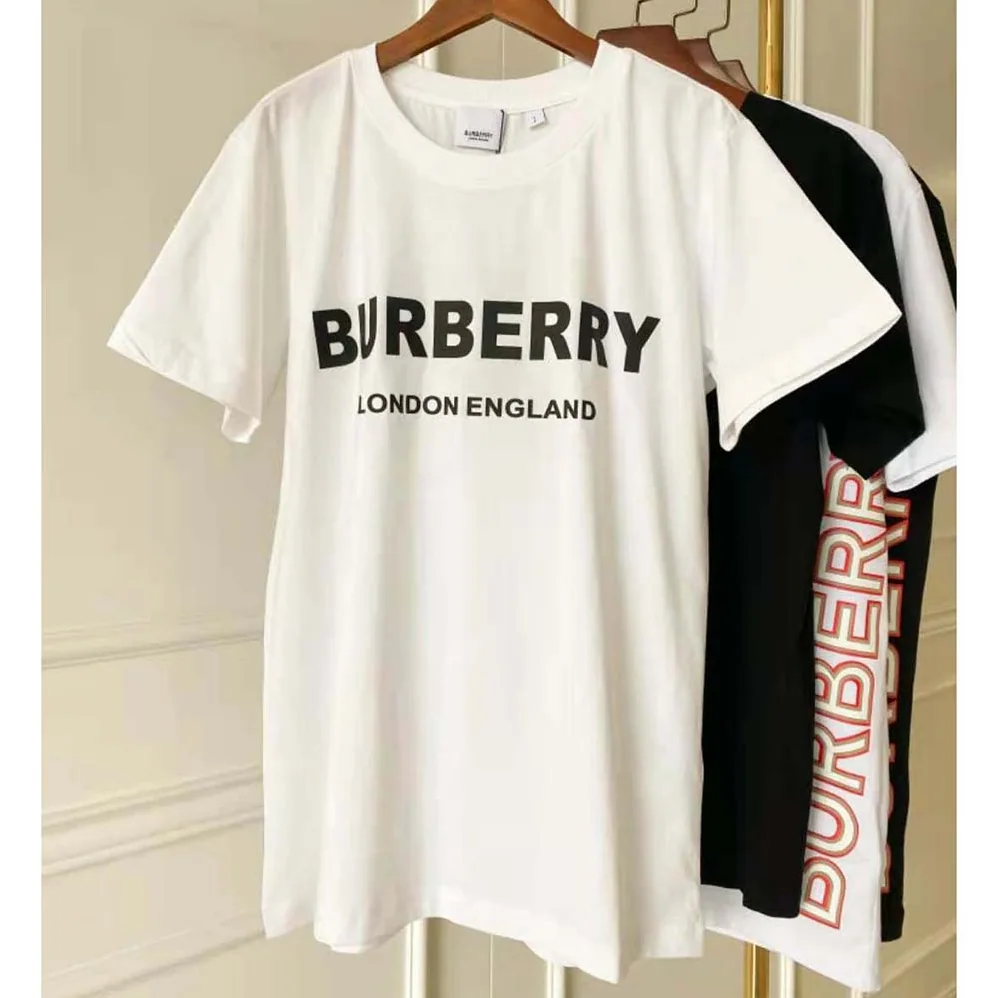 Burberry Logo Print Cotton T-shirt for Women in White