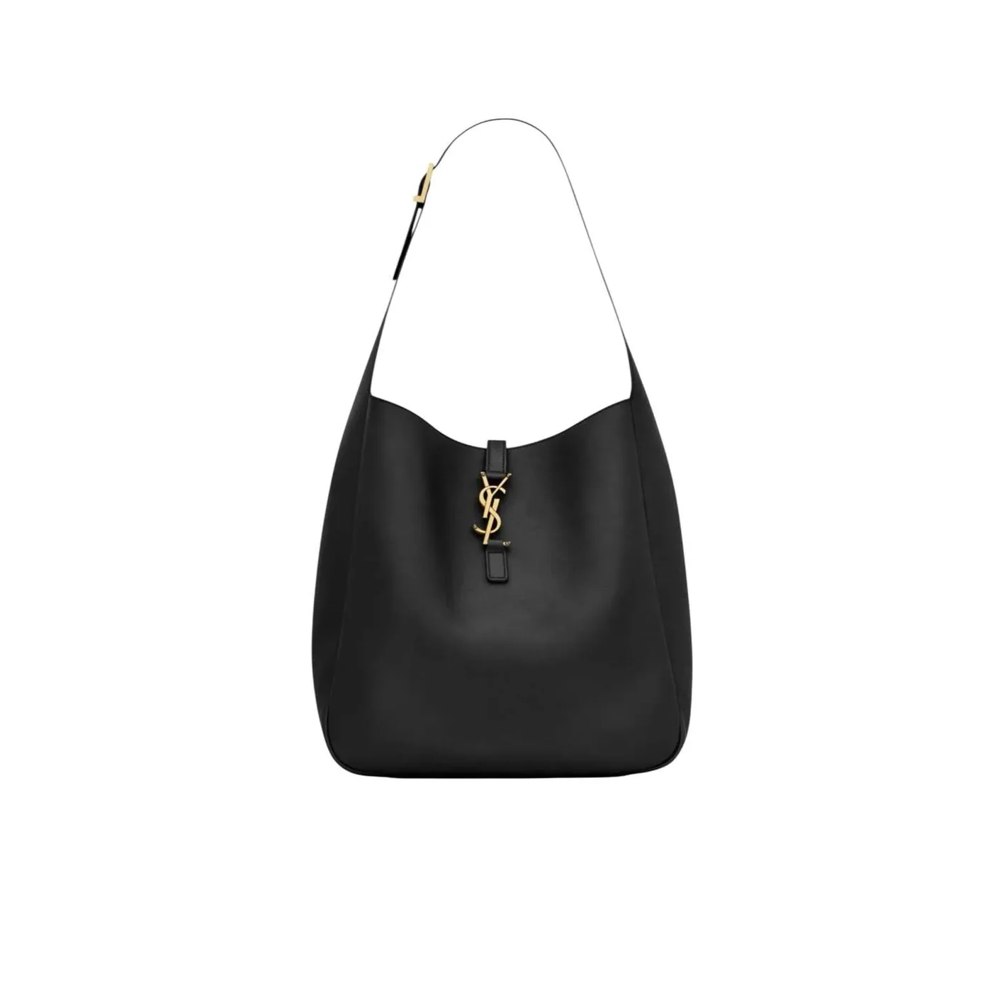 LE 5 À 7 SUPPLE LARGE IN GRAINED LEATHER BLACK