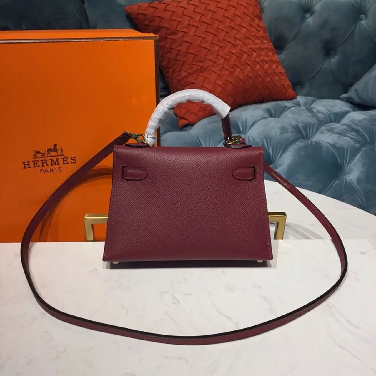 Hermes Mini Kelly Burgundy Gold Toned Hardware / Hermes Mini Kelly Burgundy Gold Toned Hardware /