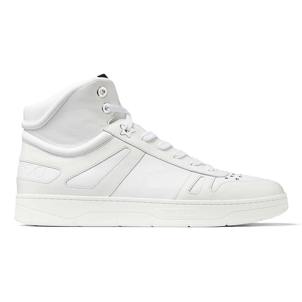 Jimmy Choo Hawaii Hi Top/M White Calf Leather High Top Trainers for Men Jimmy Choo Hawaii Hi Top/M White Calf Leather High Top Trainers for Men