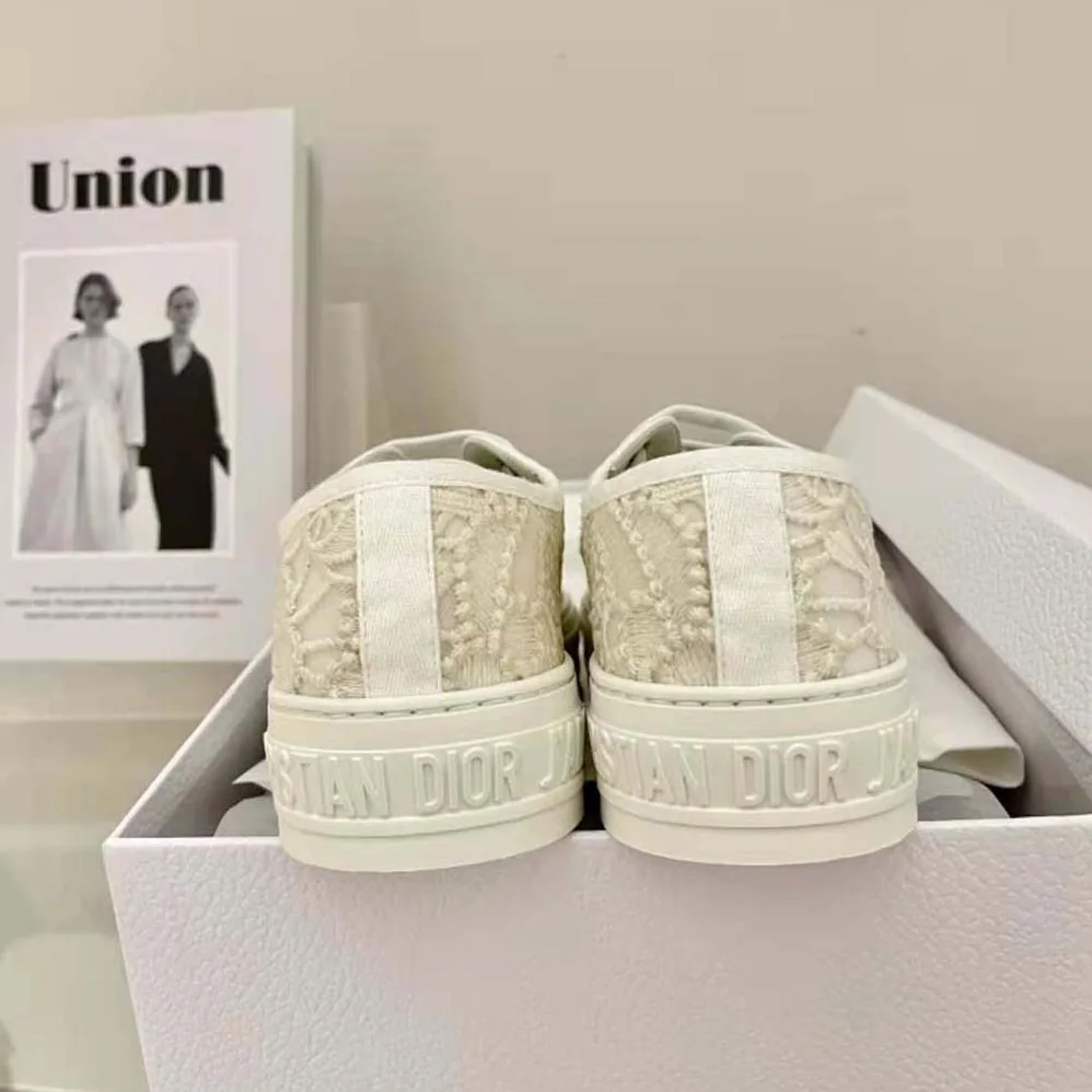 Dior Walk N Dior Sneaker White Macrame Embroidered Cotton for Women Dior Walk N Dior Sneaker White Macrame Embroidered Cotton for Women