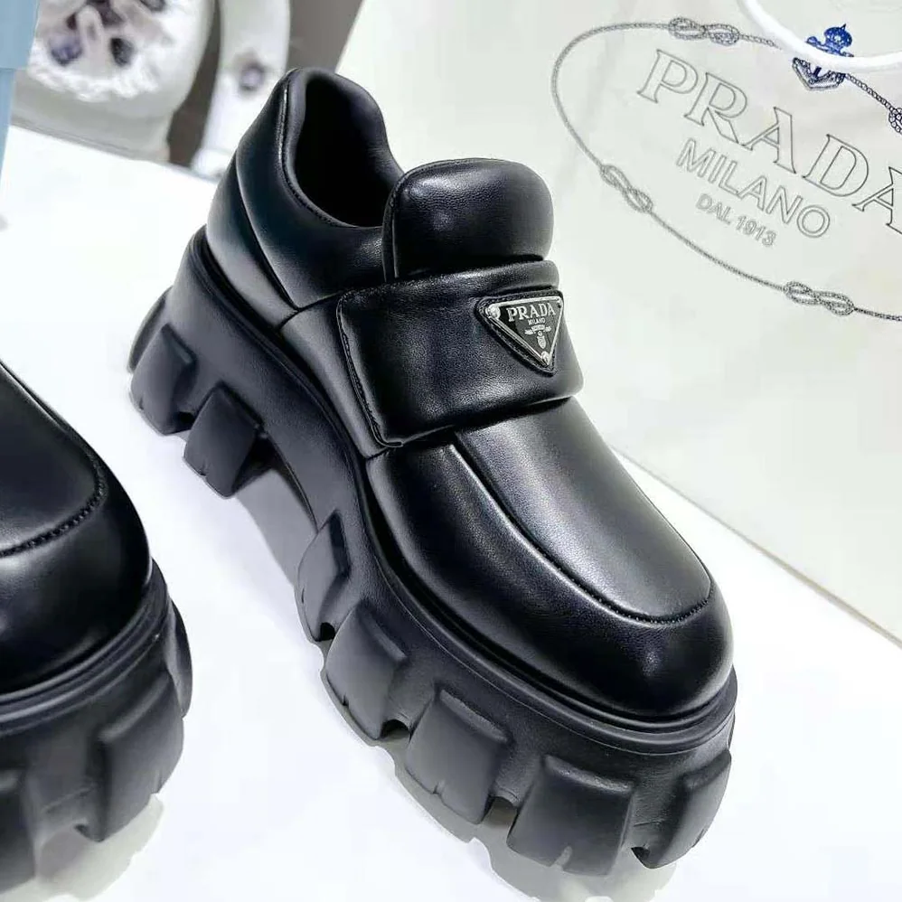 Prada Soft Padded Nappa Leather Loafers for Women in Black Prada Soft Padded Nappa Leather Loafers for Women in Black
