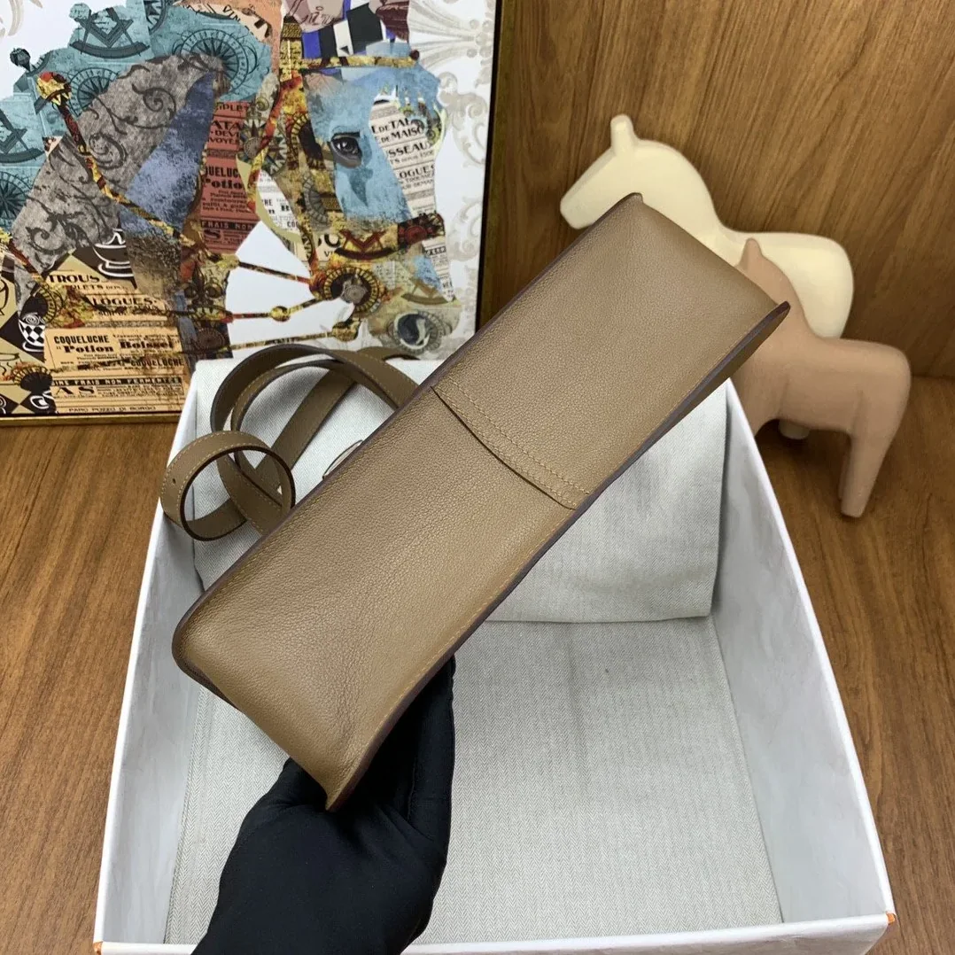 Hermes Halzan 31 Brown, Silver Toned Hardware Bag Hermes Halzan 31 Brown, Silver Toned Hardware Bag