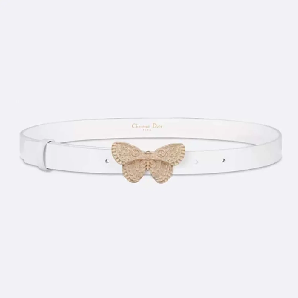 Dior Métamorphose Belt White Ultrasmooth Calfskin 20 MM for Women in Gold Dior Métamorphose Belt White Ultrasmooth Calfskin 20 MM for Women in Gold