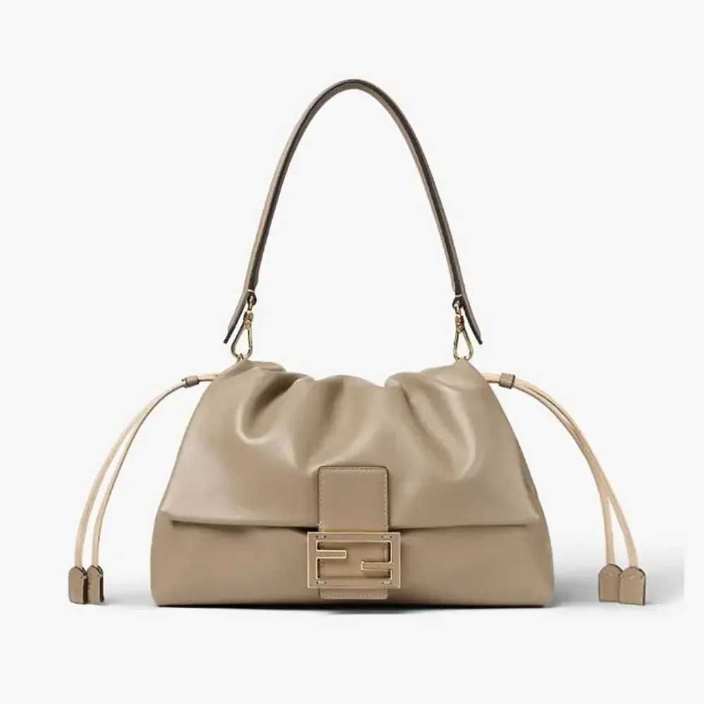 Fendi Mamma Baguette Large Dove Gray Nappa Leather Bag for Women Fendi Mamma Baguette Large Dove Gray Nappa Leather Bag for Women