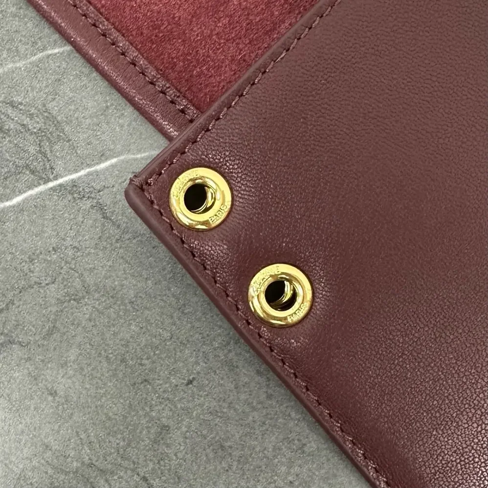 Celine Soft Triomphe Besace in Supple Shiny Lambskin for Women in Maroon Celine Soft Triomphe Besace in Supple Shiny Lambskin for Women in Maroon