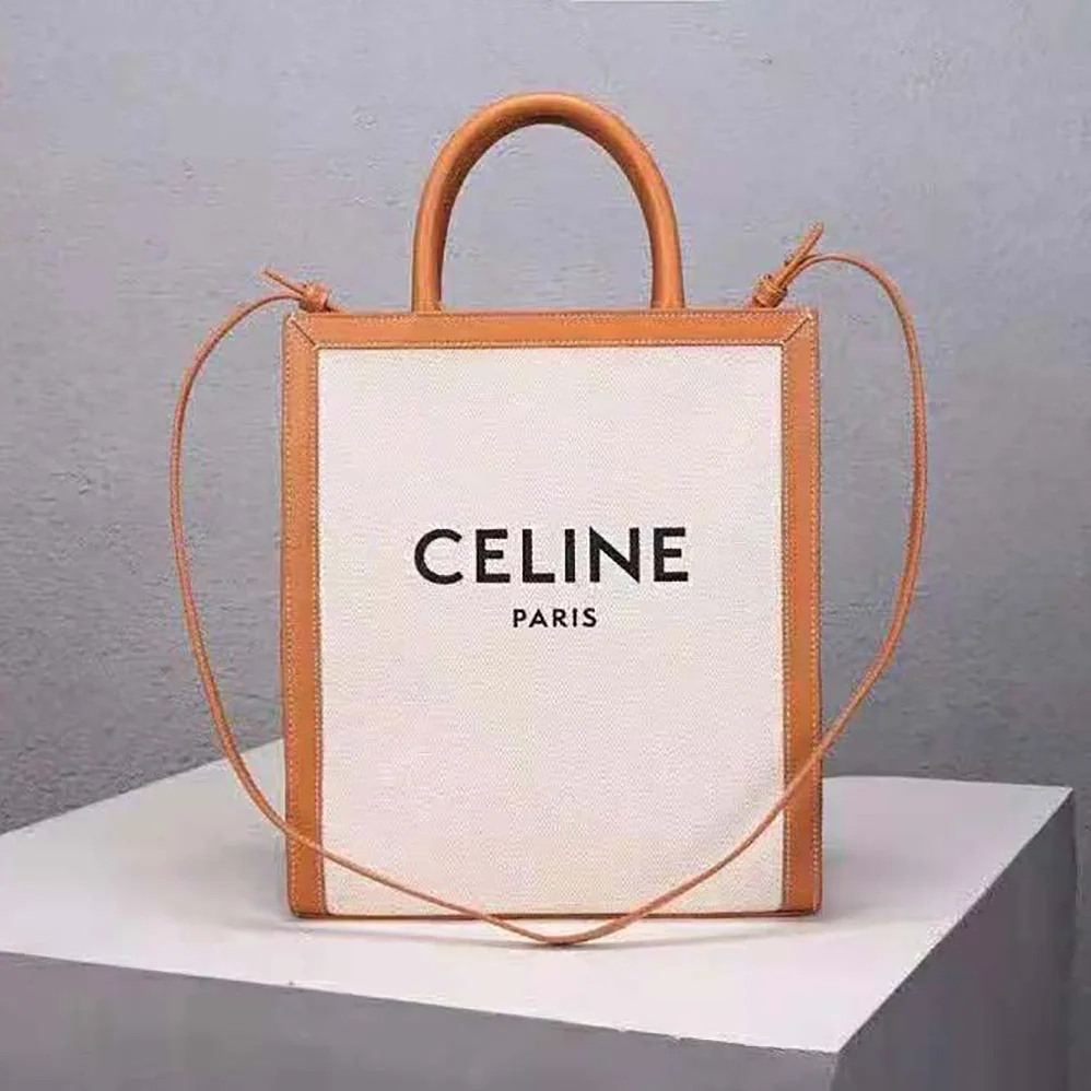 Celine Small Vertical Cabas Celine in Canvas with Celine Print and Calfskin for Women Celine Small Vertical Cabas Celine in Canvas with Celine Print and Calfskin for Women