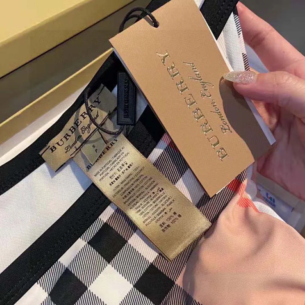 Burberry Exaggerated Check Triangle Bikini for Women Burberry Exaggerated Check Triangle Bikini for Women